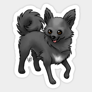 Dog - Chihuahua - Long Haired - Black Sticker